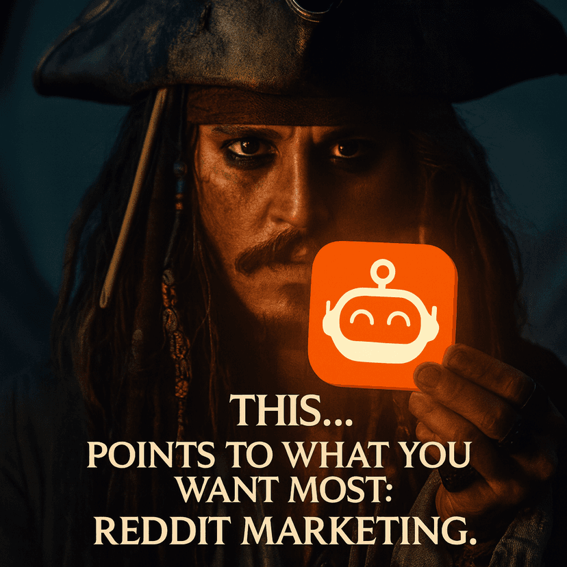 Jack Sparrow pointing to Reddit marketing with MediaFast